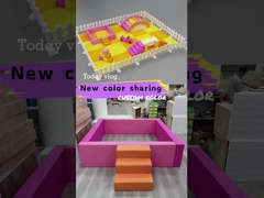 オレンジのソフトプレイとボールピットとスライド ローズ レッドソフト 屋内遊び場