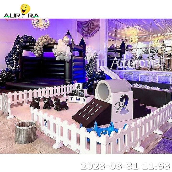 防水 充気 ソフトプレー 設備 屋内遊び場 日常保育園 子供 黒 白