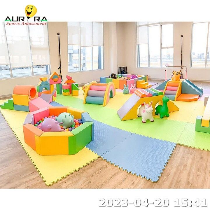 子供のための屋内ソフト遊び場 ソフトクライマーセット バースデーパーティー イベント 青