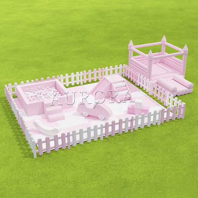 子供のソフトプレイ スライド ボールピット 屋外充気式 ホワイトキャッスル ボンズハウス